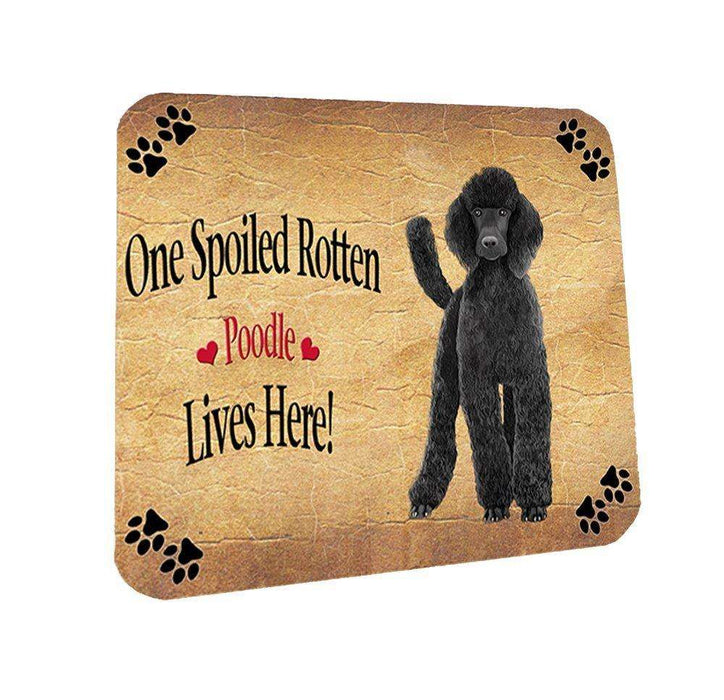 Poodle Black Spoiled Rotten Dog Coasters Set of 4