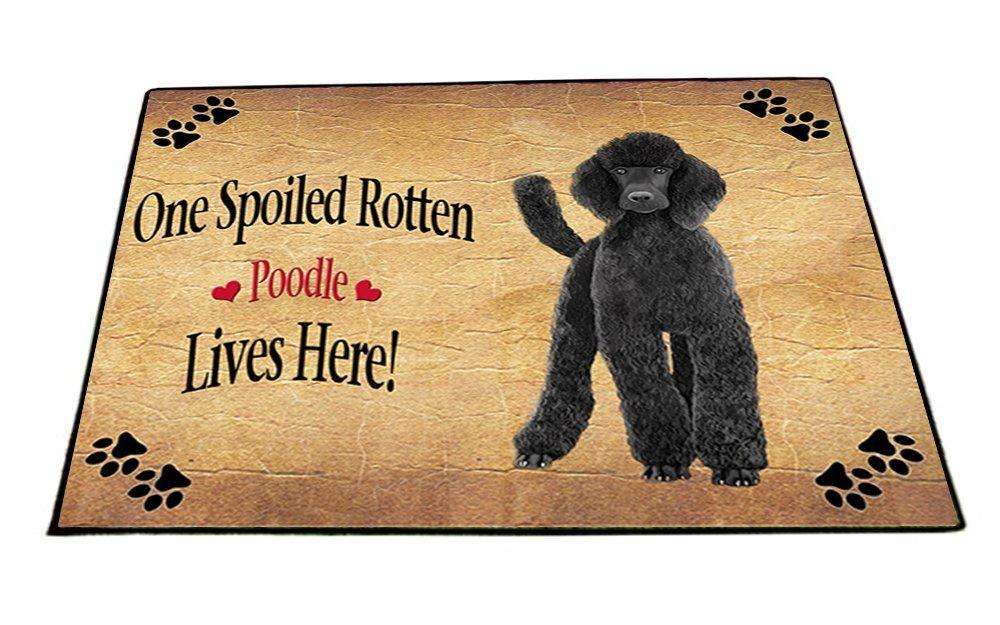 Poodle Black Spoiled Rotten Dog Indoor/Outdoor Floormat