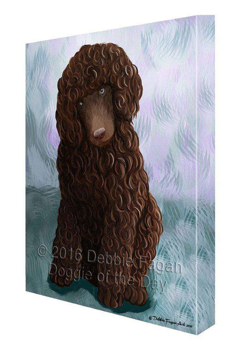 Poodle Brown Dog Painting Printed on Canvas Wall Art