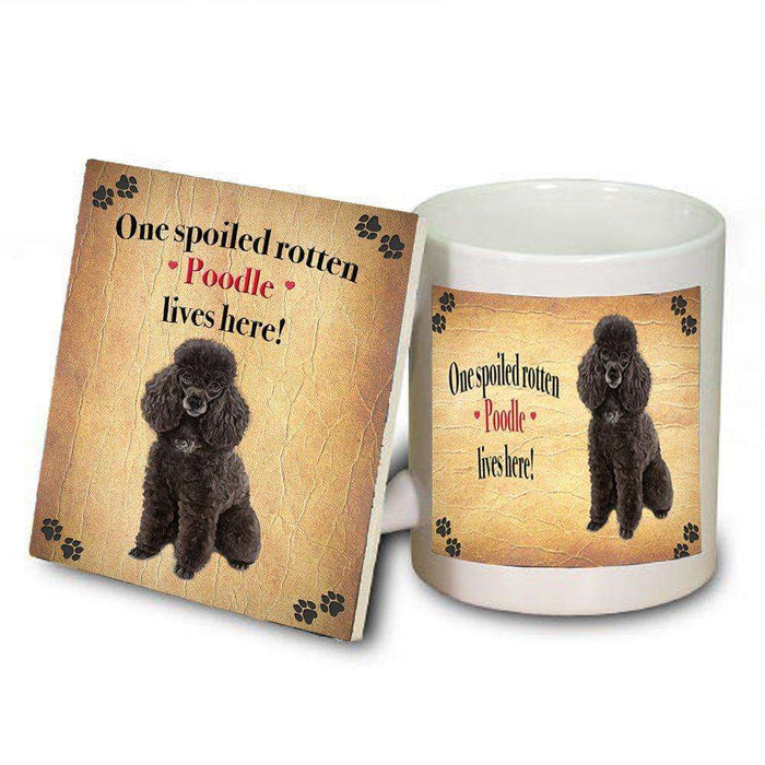 Poodle Brown Spoiled Rotten Dog Coaster and Mug Combo Gift Set