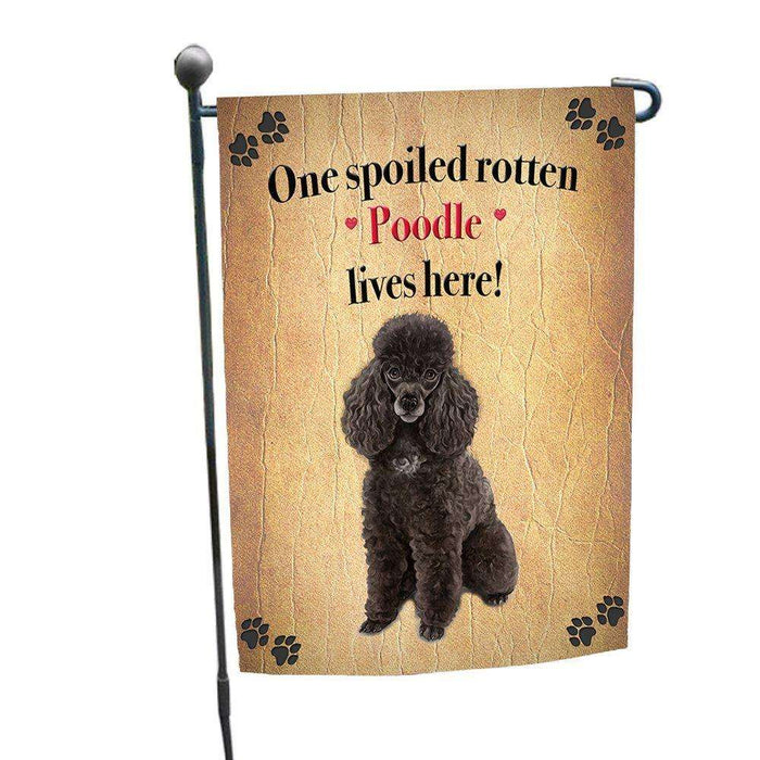 Poodle Brown Spoiled Rotten Dog Garden Flag