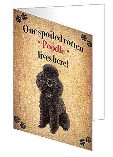 Poodle Brown Spoiled Rotten Dog Handmade Artwork Assorted Pets Greeting Cards and Note Cards with Envelopes for All Occasions and Holiday Seasons