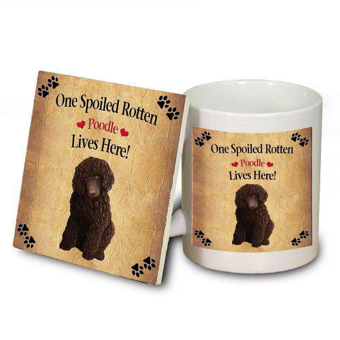 Poodle Brown Spoiled Rotten Dog Mug and Coaster Set