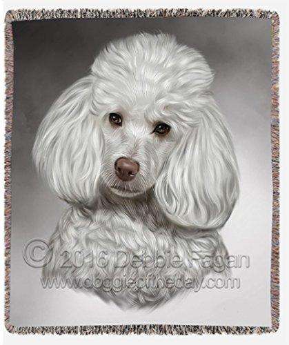 Poodle Dog Art Portrait Print Woven Throw Blanket 54 X 38
