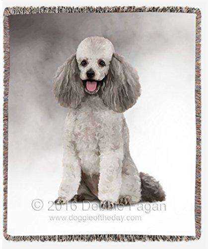 Poodle Dog Art Portrait Print Woven Throw Blanket 54 X 38