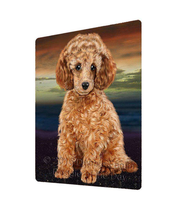 Poodle Dog Art Portrait Print Woven Throw Sherpa Plush Fleece Blanket