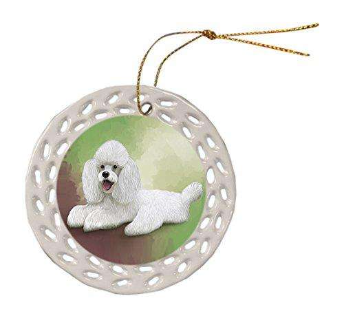 Poodle Dog Ceramic Doily Ornament DPOR48053