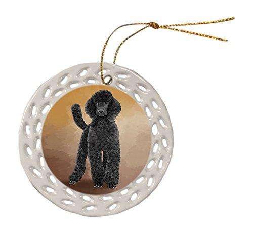 Poodle Dog Ceramic Doily Ornament DPOR48058