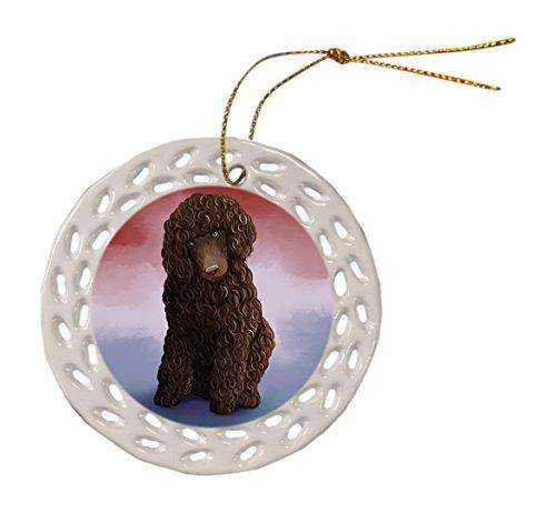 Poodle Dog Ceramic Doily Ornament DPOR48059
