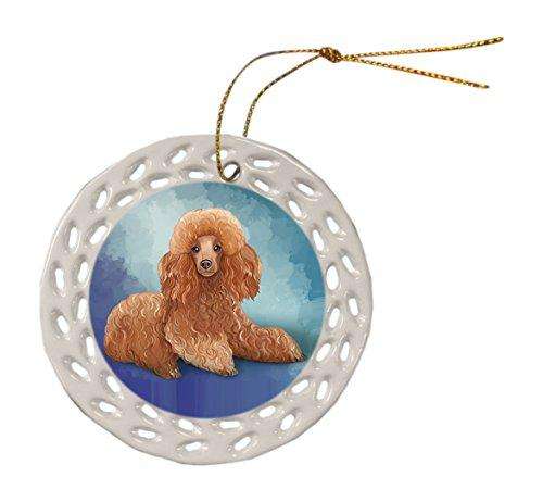Poodle Dog Ceramic Doily Ornament DPOR48061