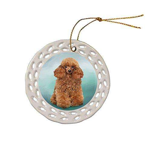 Poodle Dog Ceramic Doily Ornament DPOR48346