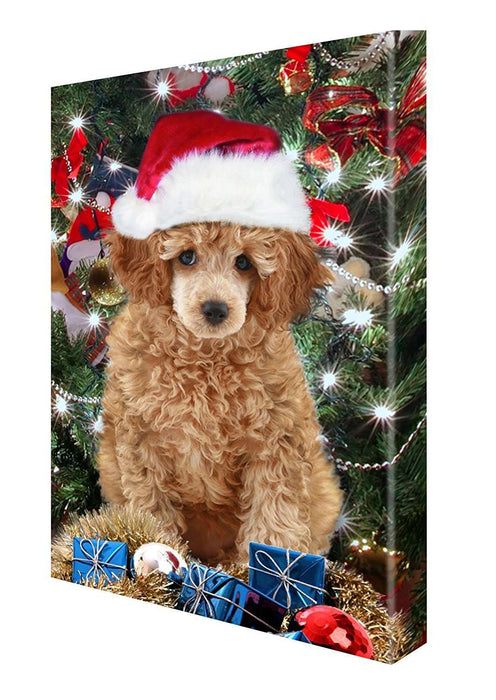 Poodle Dog Christmas Canvas 18 x 24