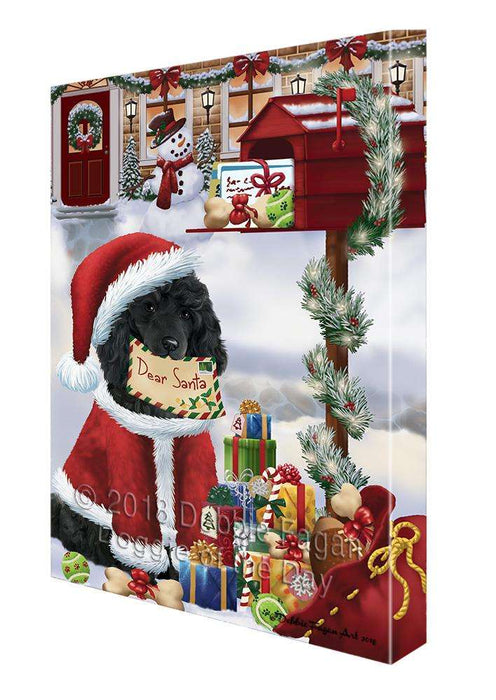 Poodle Dog Dear Santa Letter Christmas Holiday Mailbox Canvas Print Wall Art Décor CVS103112
