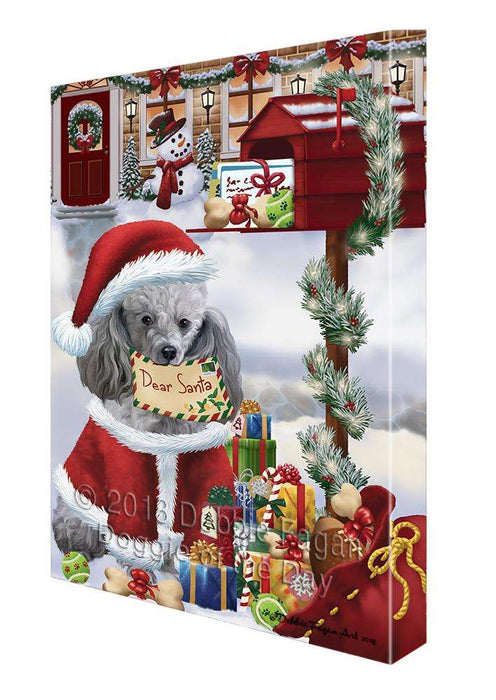 Poodle Dog Dear Santa Letter Christmas Holiday Mailbox Canvas Print Wall Art Décor CVS103121