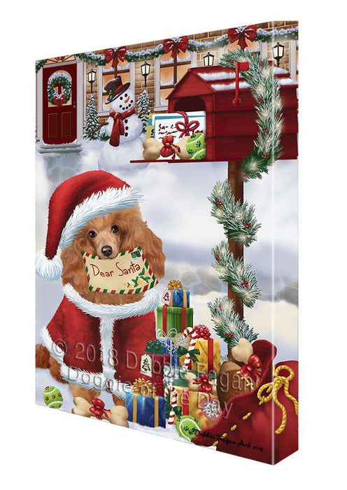 Poodle Dog Dear Santa Letter Christmas Holiday Mailbox Canvas Print Wall Art Décor CVS103130