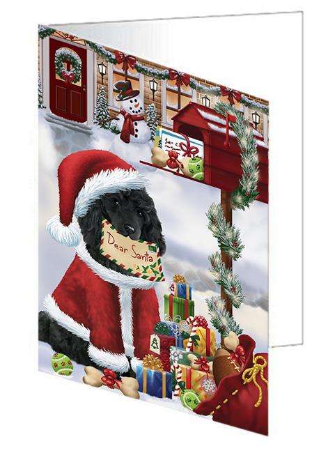 Poodle Dog Dear Santa Letter Christmas Holiday Mailbox Handmade Artwork Assorted Pets Greeting Cards and Note Cards with Envelopes for All Occasions and Holiday Seasons GCD65783