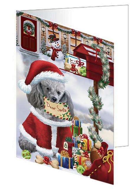 Poodle Dog Dear Santa Letter Christmas Holiday Mailbox Handmade Artwork Assorted Pets Greeting Cards and Note Cards with Envelopes for All Occasions and Holiday Seasons GCD65786