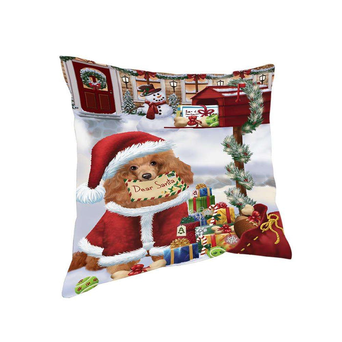 Poodle Dog Dear Santa Letter Christmas Holiday Mailbox Pillow PIL72304