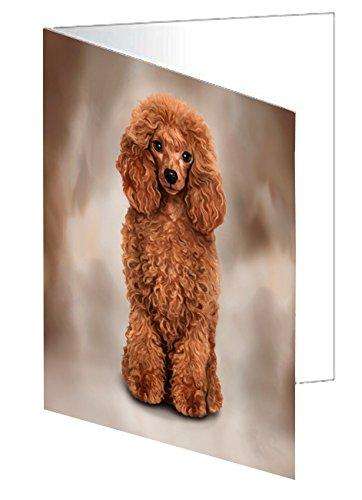 Poodle Dog Handmade Artwork Assorted Pets Greeting Cards and Note Cards with Envelopes for All Occasions and Holiday Seasons D047