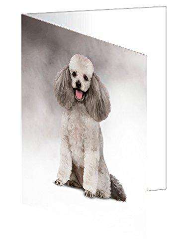 Poodle Dog Handmade Artwork Assorted Pets Greeting Cards and Note Cards with Envelopes for All Occasions and Holiday Seasons D048