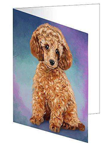 Poodle Dog Handmade Artwork Assorted Pets Greeting Cards and Note Cards with Envelopes for All Occasions and Holiday Seasons GCD48168