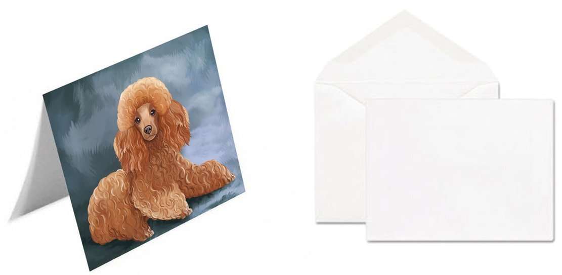 Poodle Dog Handmade Artwork Assorted Pets Greeting Cards and Note Cards with Envelopes for All Occasions and Holiday Seasons