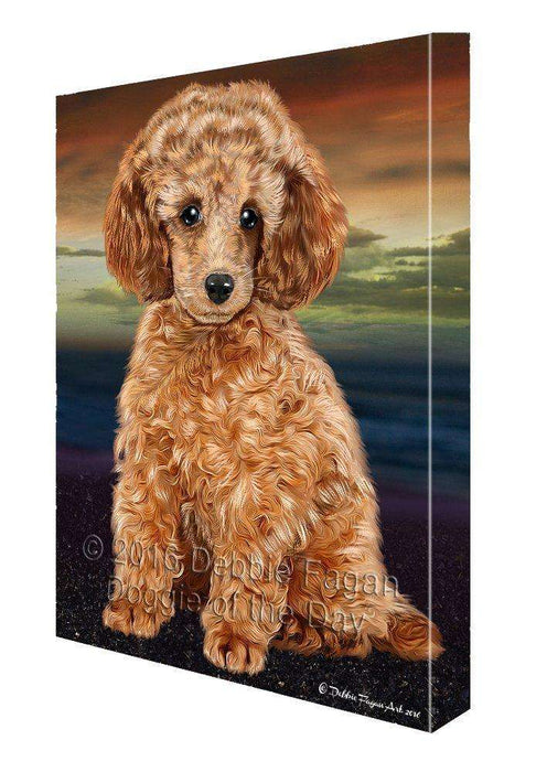 Poodle Dog Painting Printed on Canvas Wall Art