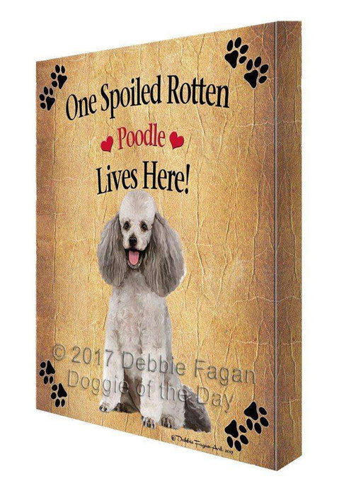 Poodle Grey Spoiled Rotten Dog Canvas Wall Art D554