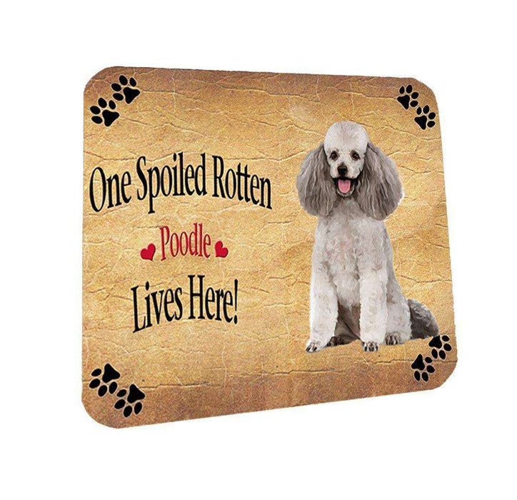 Poodle Grey Spoiled Rotten Dog Coasters Set of 4