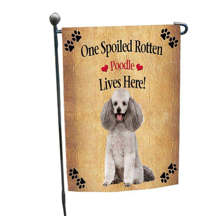 Poodle Grey Spoiled Rotten Dog Garden Flag