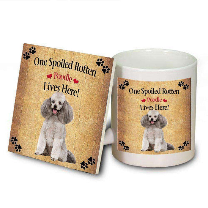 Poodle Grey Spoiled Rotten Dog Mug and Coaster Set