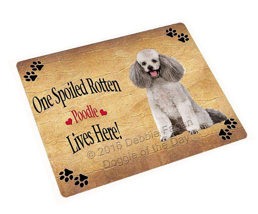 Poodle Grey Spoiled Rotten Dog Tempered Cutting Board