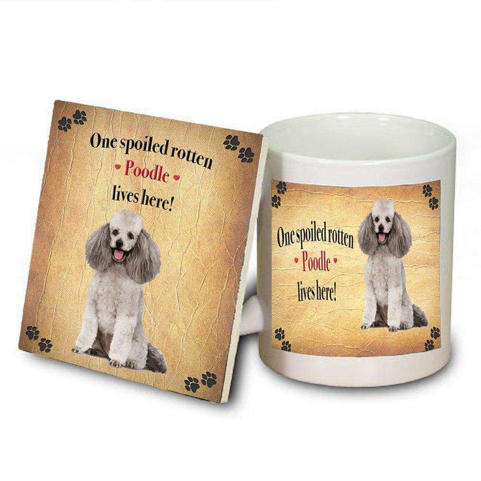 Poodle Spoiled Rotten Dog Coaster and Mug Combo Gift Set