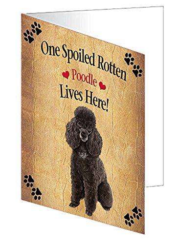 Poodle Spoiled Rotten Dog Handmade Artwork Assorted Pets Greeting Cards and Note Cards with Envelopes for All Occasions and Holiday Seasons