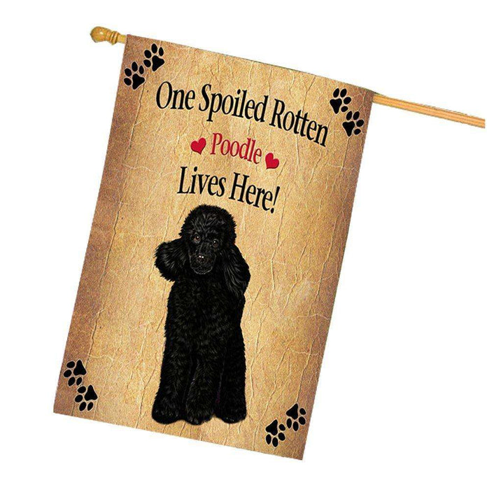 Poodle Spoiled Rotten Dog House Flag