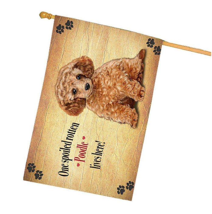 Poodle Spoiled Rotten Dog House Flag