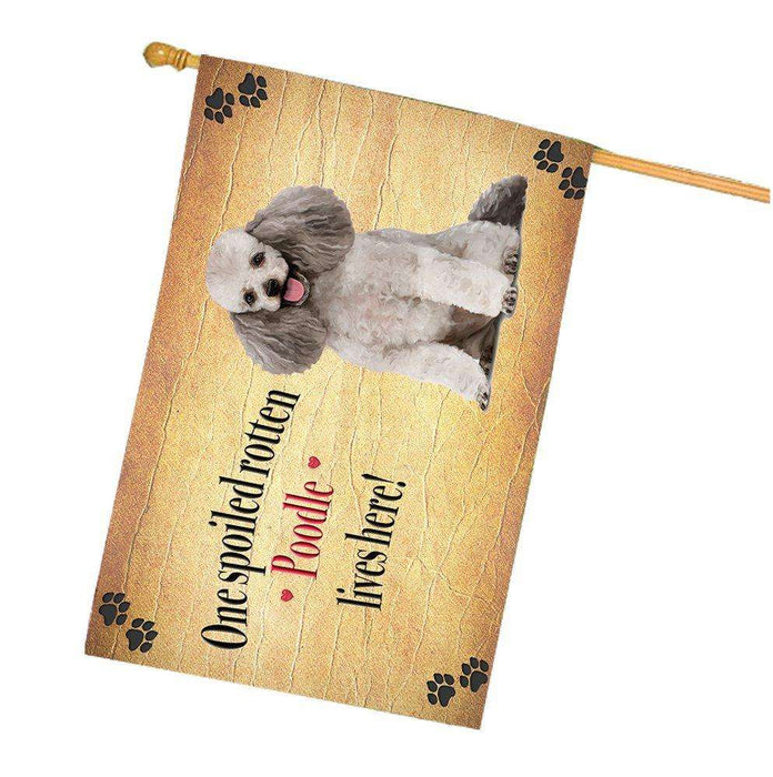 Poodle Spoiled Rotten Dog House Flag