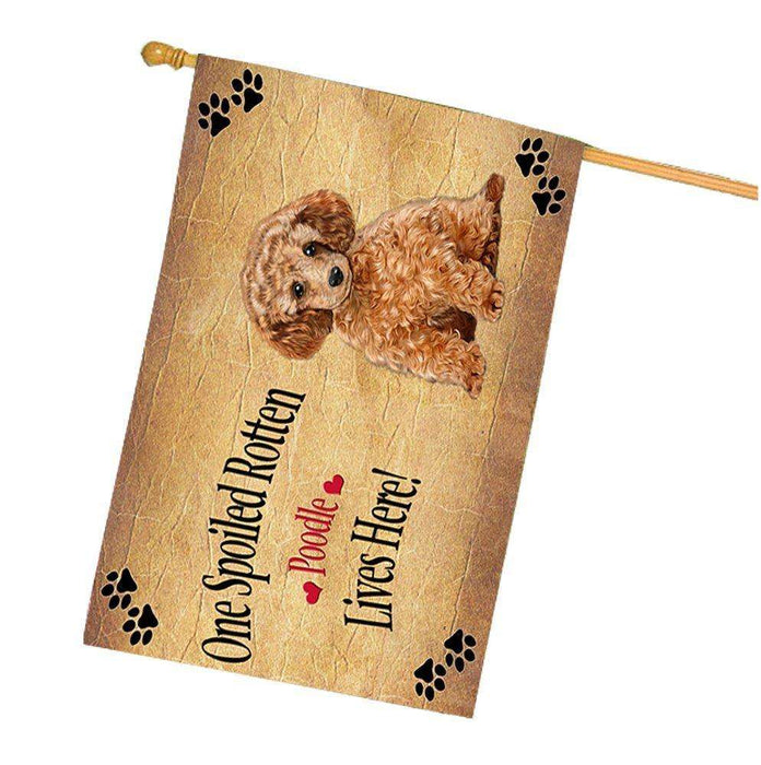 Poodle Spoiled Rotten Dog House Flag