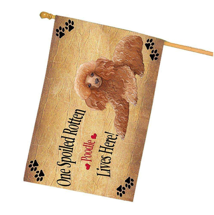 Poodle Spoiled Rotten Dog House Flag