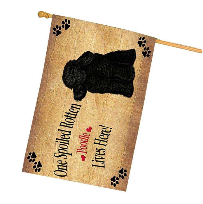 Poodle Spoiled Rotten Dog House Flag