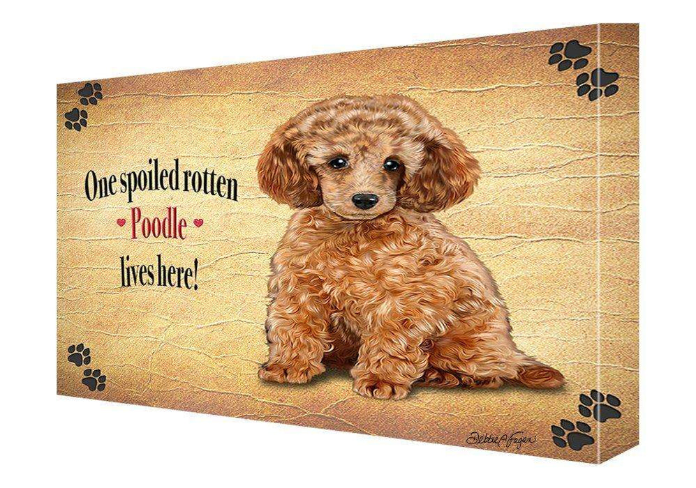 Poodle Spoiled Rotten Dog Painting Printed on Canvas Wall Art Signed