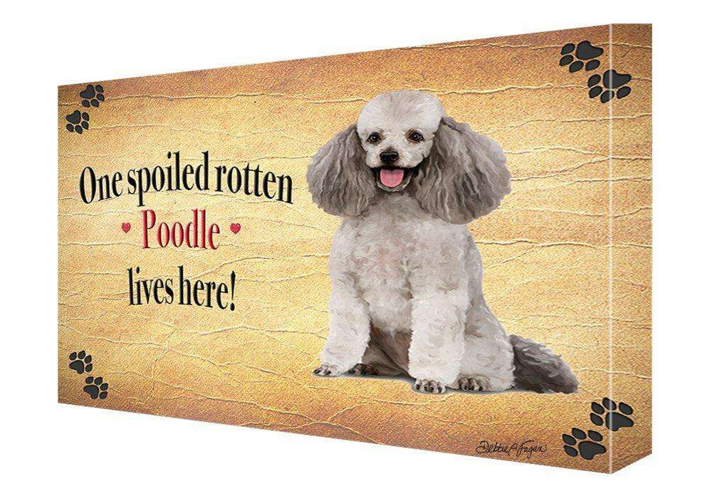 Poodle Spoiled Rotten Dog Painting Printed on Canvas Wall Art Signed