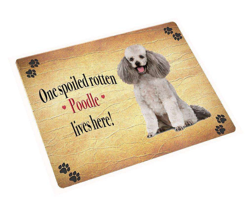 Poodle Spoiled Rotten Dog Tempered Cutting Board