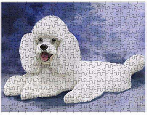 Poodle White Dog Puzzle with Photo Tin