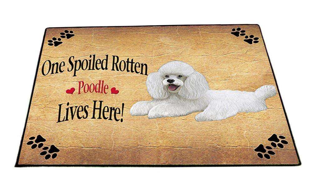 Poodle White Spoiled Rotten Dog Indoor/Outdoor Floormat