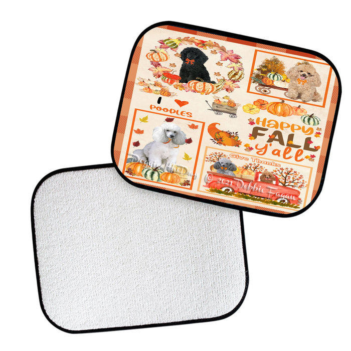 Happy Fall Y'all Pumpkin Poodle Dogs Polyester Anti-Slip Vehicle Carpet Car Floor Mats CFM49273