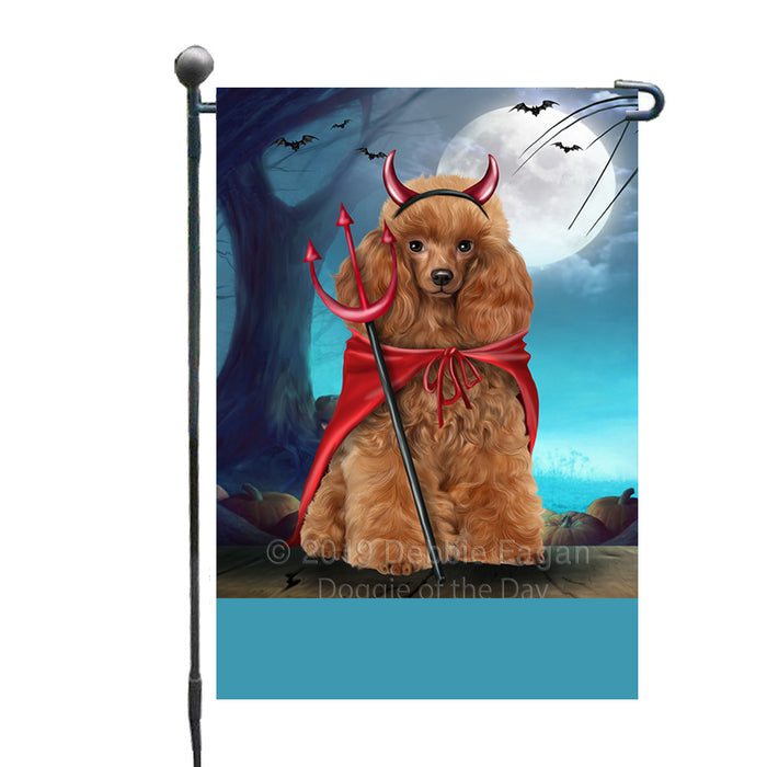 Personalized Happy Halloween Trick or Treat Poodle Dog Devil Custom Garden Flag GFLG64482