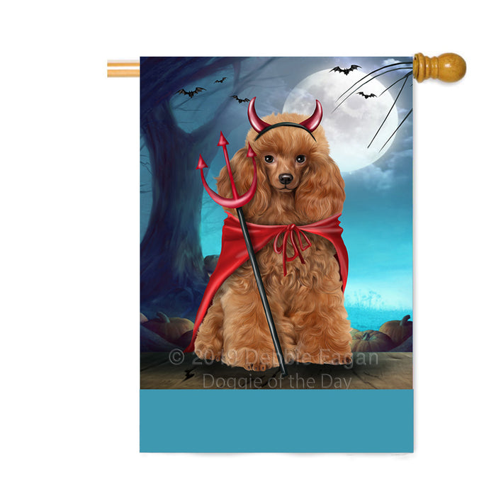 Personalized Happy Halloween Trick or Treat Poodle Dog Devil Custom House Flag FLG64173