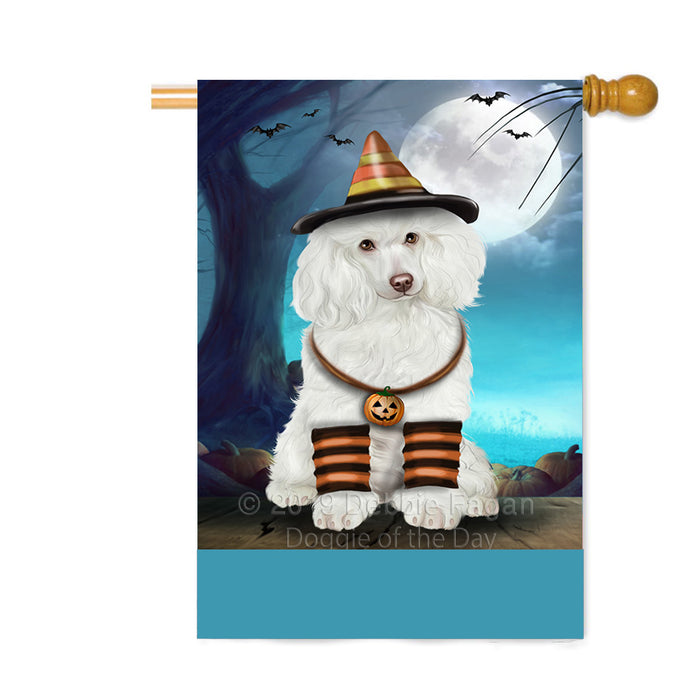 Personalized Happy Halloween Trick or Treat Poodle Dog Candy Corn Custom House Flag FLG64118