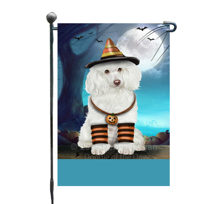 Personalized Happy Halloween Trick or Treat Poodle Dog Candy Corn Custom Garden Flag GFLG64427